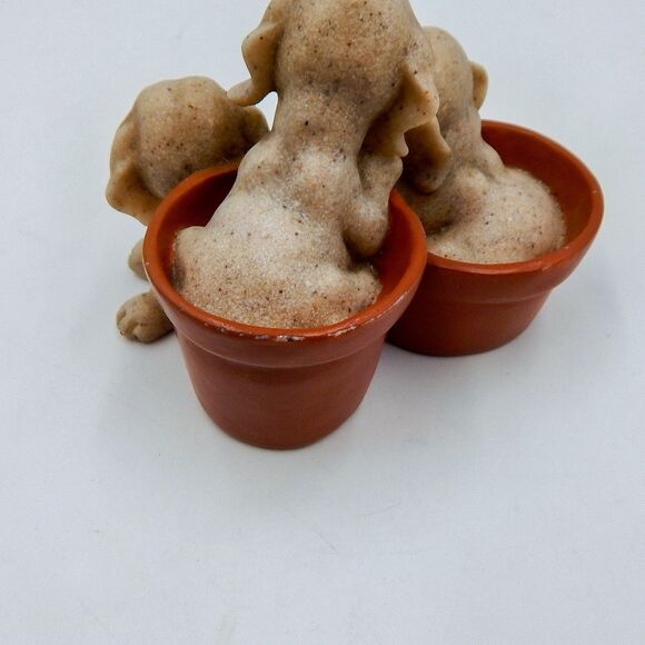 Quarry Critters Pit Stop 50164 3 Puppy Dogs In Planters Resin Figurine 2001 - Picture 7 of 10